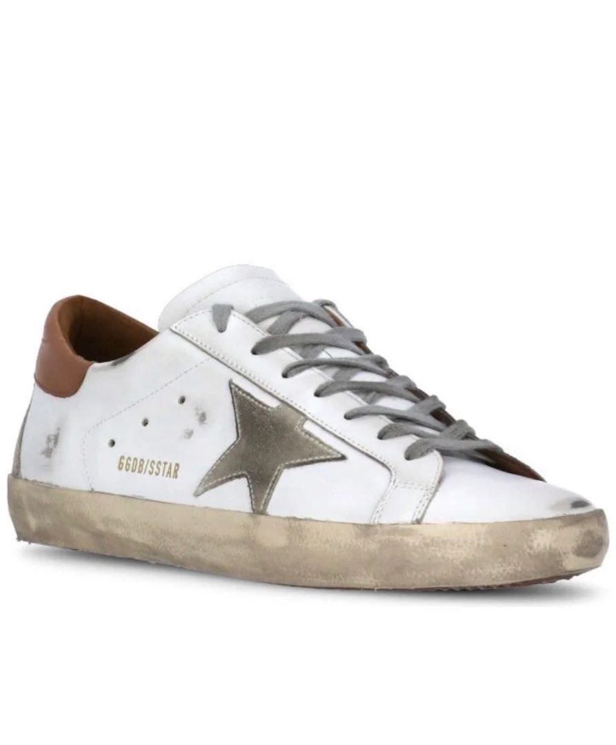 Golden Goose Superstar White Light Brown (Category: Sneakers) located in Paranaque City. Submitted by listitwithb (Listing ID 1293571818, Image 2). Description: Golden Goose Superstar Lace-Up Sneakers Color: White Light Brown Dimensions: Heel: 3cm, Sole: 2cm 100% Calf Leather, 100% Fabric, 100% Rubber Made in Italy Designer Model Number: GMF00102F002182 Designer Colour: 10803 Sizes available: Women 36 & Men 41 Pre-order 2 weeks ETA ₱24,999.