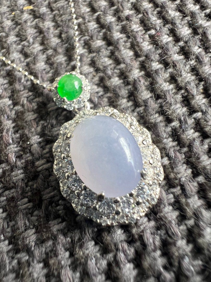 SALE!! Grade A Burmese Icy Violet Lavender Jadeite Necklace with