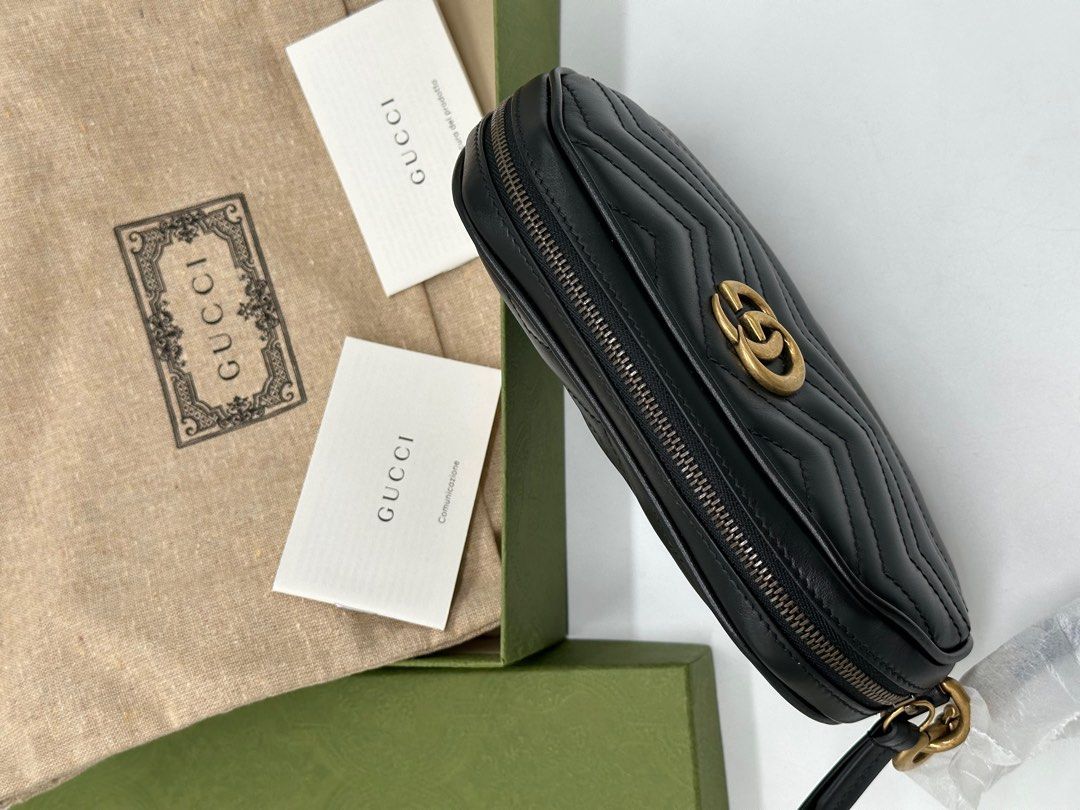 Gucci Marmont Clutch with wristlet (Category: Luxury Bags & Wallets) located in Manila. Submitted by davidspreowned (Listing ID 1293606581, Image 3). Description: Brand New Gucci maltese Marmont wrislet clutch pouch black with box ,paperbag, dustbag .