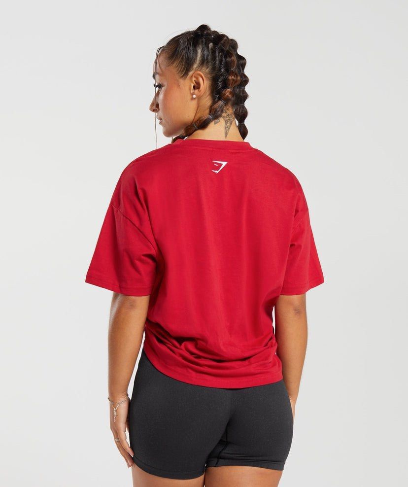 Gymshark lifting essential Red oversize top, Women's Fashion
