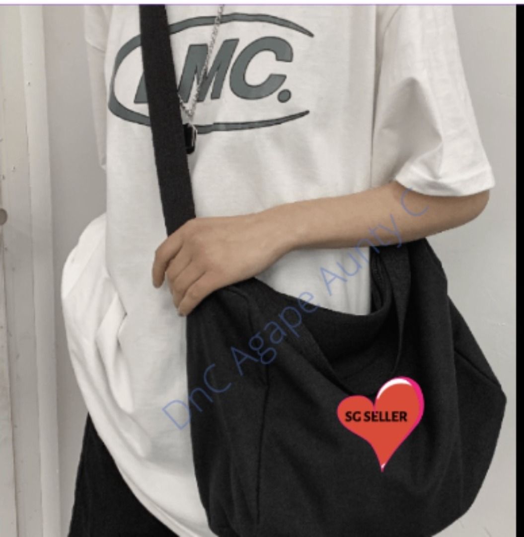 Korean Fashion Ulzzang Canvas Bag Big Capacity Men Ladies Sling Bag Shoulder Bag Crossbody Bag Men s Fashion Bags Sling Bags on Carousell