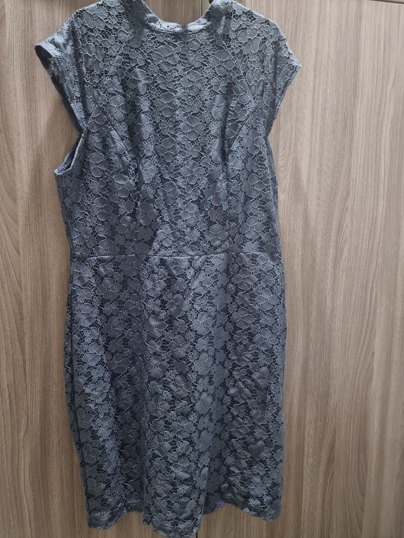 Lace Gray Zalora Semi Formal Cocktail Dress Women s Fashion Dresses Sets Dresses on Carousell