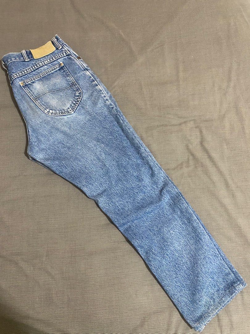 Vintage 80s/90s Lee Genuine Jeans Tapered Fit Denim Pants 33x34 Act. 31x33  Blue Worn Paint Union Made Leather Tab MR - Etsy Denmark