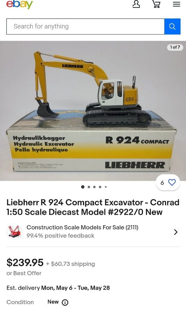Liebherr R924 Compact (Hydraulic Excavator) (Category: Construction Tools & Equipment) located in Cavite. Submitted by theimpulsivebuyer23 (Listing ID 1293655525, Image 3). Description: BRANDNEW dents in box only Free sf! j&t.