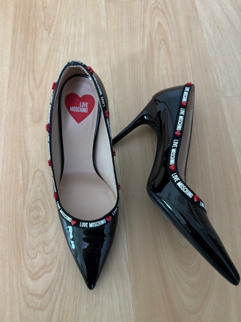 Love Moschino Patent Heels Women s Fashion Footwear Heels on Carousell