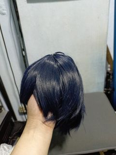 MANMEI Dark Blue Wig Used Once (TRIMMED)