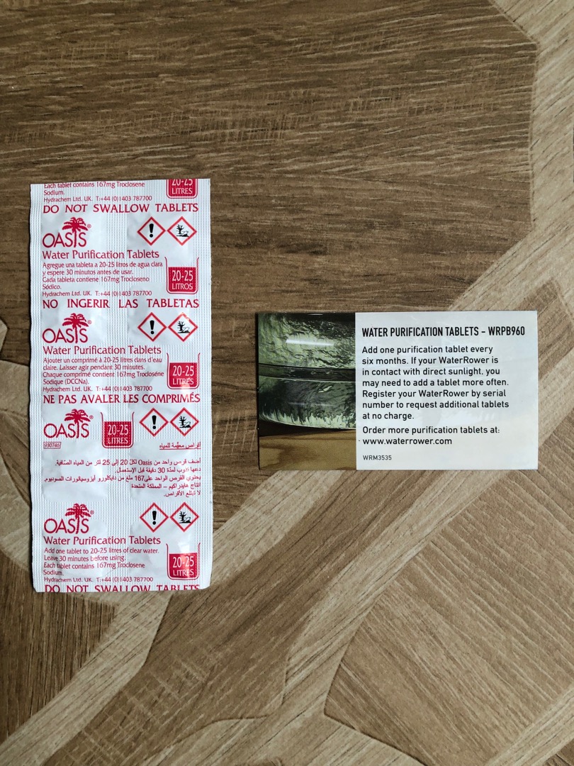 Waterrower purification tablets on sale