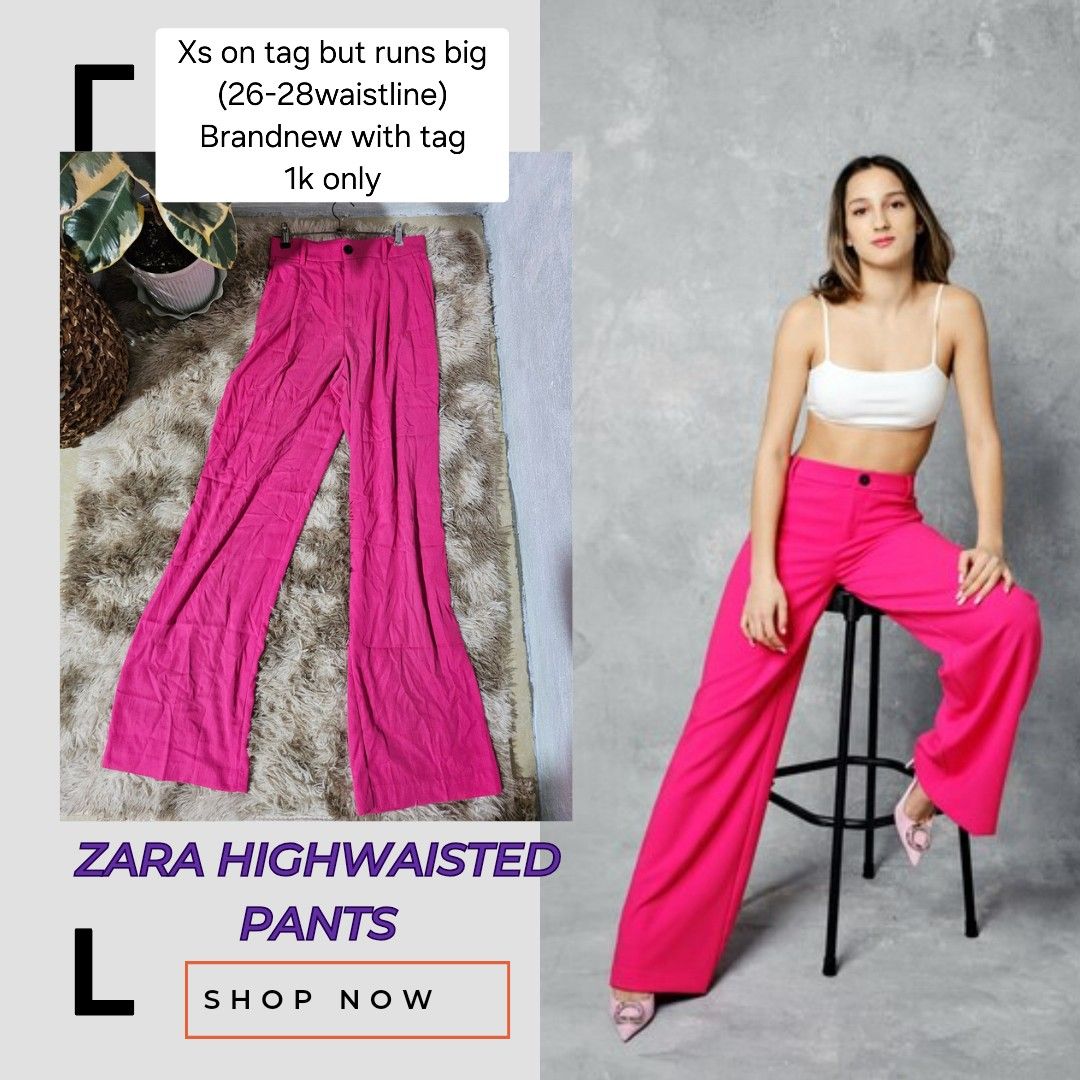 Zara Wide Leg Pants #zara #highwaisted #pants - Depop