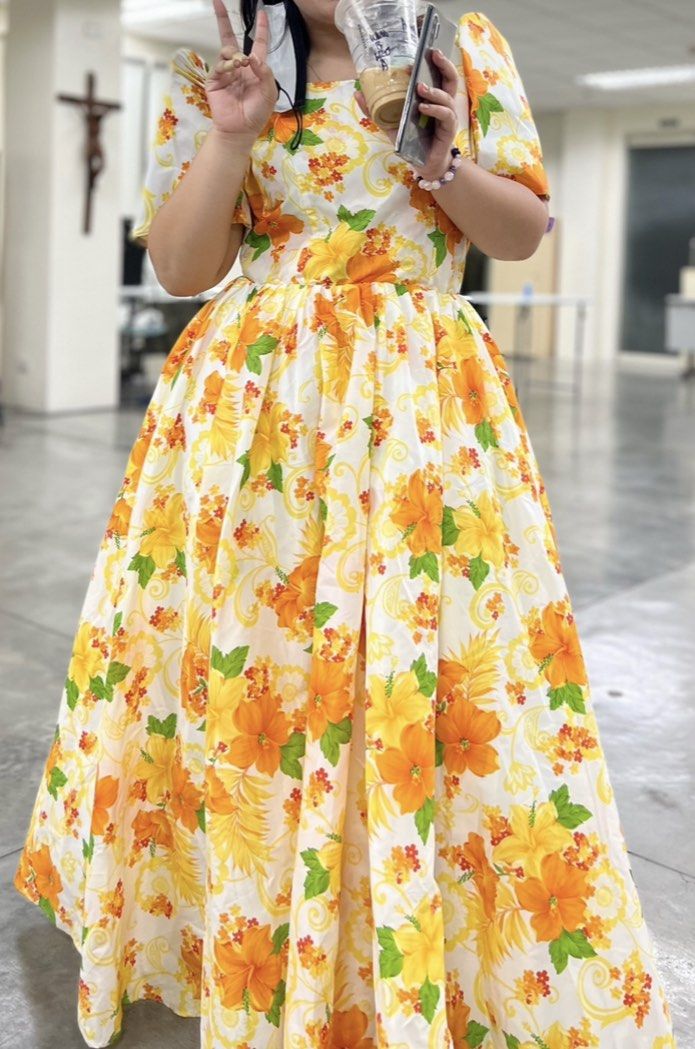Filipiniana floral dress best sale