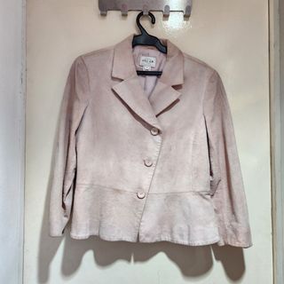 OSCAR by OSCAR DE LA RENTA Blush Pink Leather Jacket sz 8