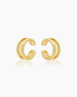 Penny Pairs Gold Cuff Earrings