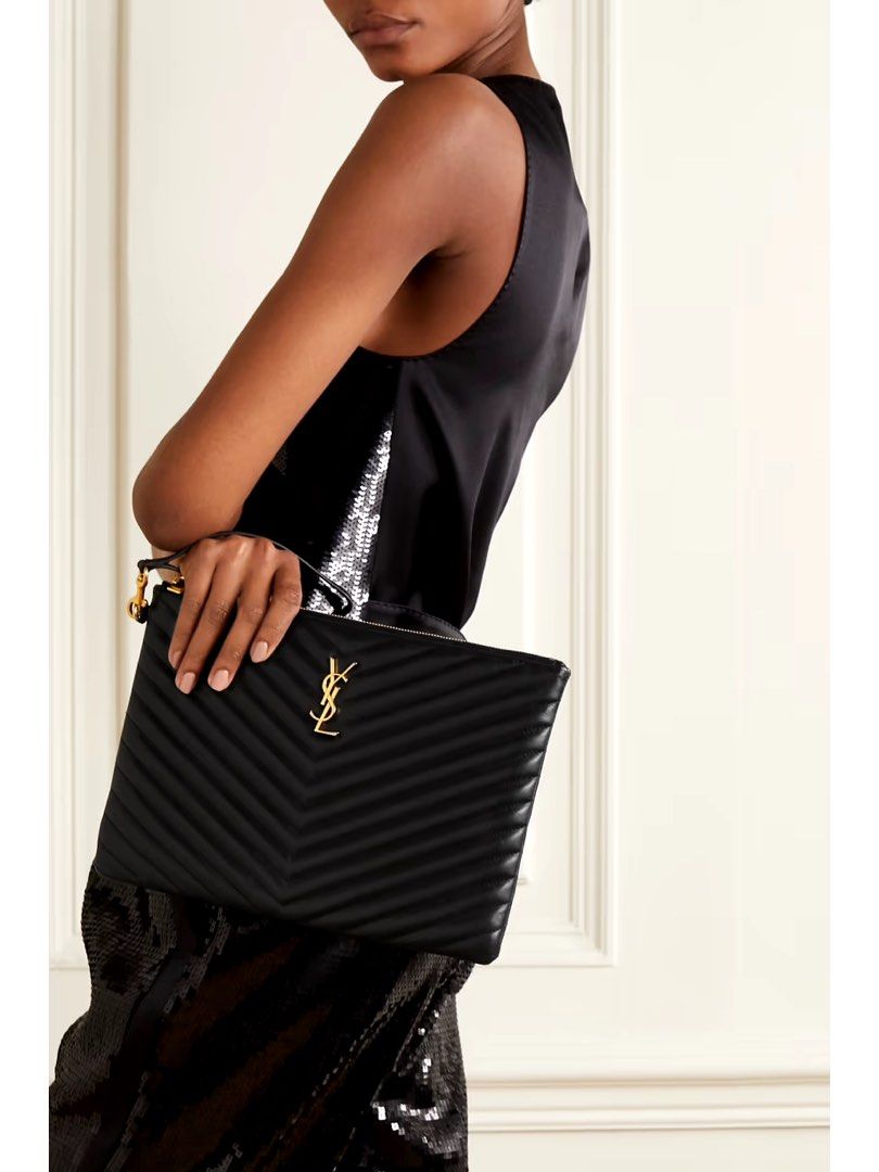 Saint laurent quilted pouch new arrivals