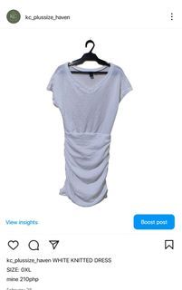 SHElN White Knitted Dress Plus Size 0XL