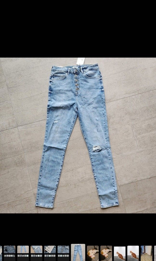 Size 27 BNWT Forever 21 F21 Ripped Light Wash High Rise Skinny Fit Jeans free Normal Mailing
