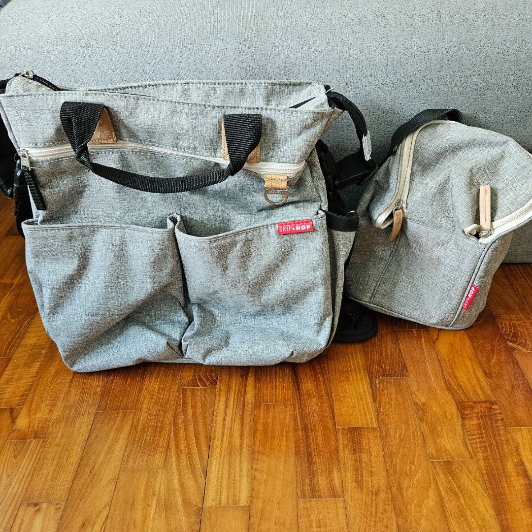 SKIP HOP DUO SIGNATURE DIAPER BAG GREY MELANGE, Babies Kids