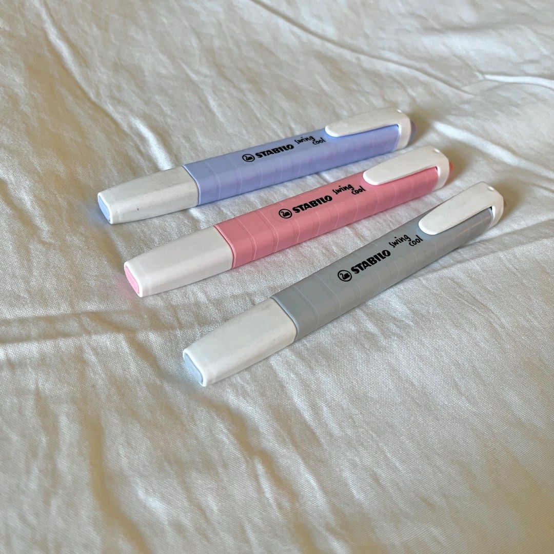 Stabilo Swing Cool highlighter (Category: Makeup) located in Makati City. Submitted by eggcloud (Listing ID 1293633961, Image 1). Description: - original - 3 colors available - 39 each, 105 take all 3 - new, unused - last price posted - colors: cloudy blue, pink blush, dusty gray - delivery: sf paid by buyer, shipping via lalamove/grab from Makati - can do meetup: for orders min. P500, around Nuvali and Paseo Sta Rosa area only.