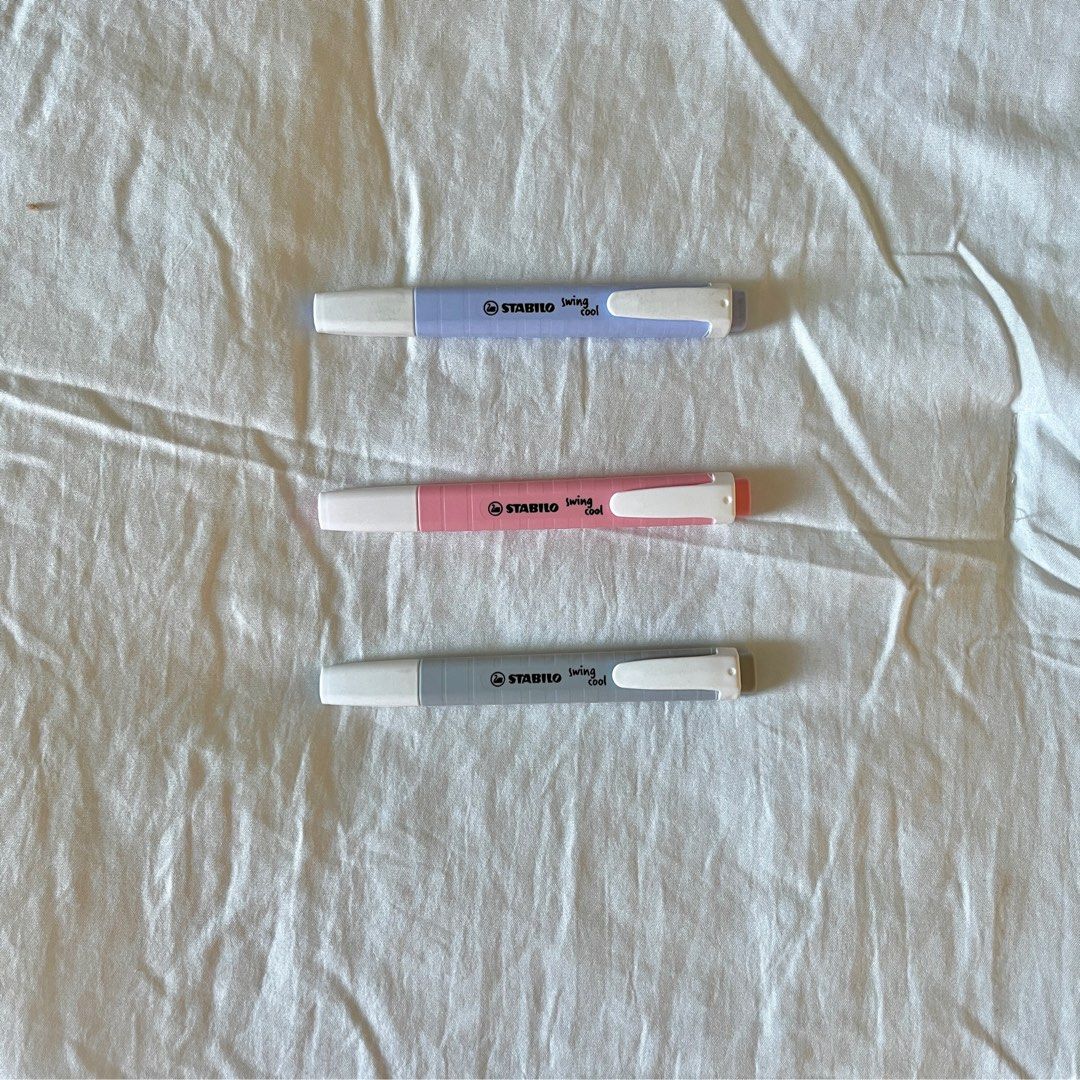 Stabilo Swing Cool highlighter (Category: Makeup) located in Makati City. Submitted by eggcloud (Listing ID 1293633961, Image 2). Description: - original - 3 colors available - 39 each, 105 take all 3 - new, unused - last price posted - colors: cloudy blue, pink blush, dusty gray - delivery: sf paid by buyer, shipping via lalamove/grab from Makati - can do meetup: for orders min. P500, around Nuvali and Paseo Sta Rosa area only.
