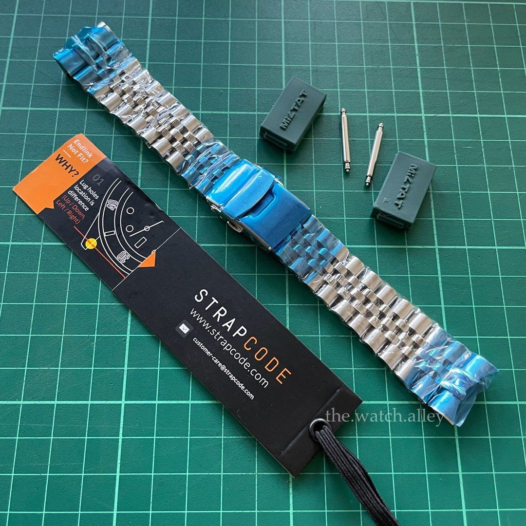 Strapcode MILTAT Super Jubilee Bracelet for Seiko SKX & 5KX Models 22mm, Men's Fashion