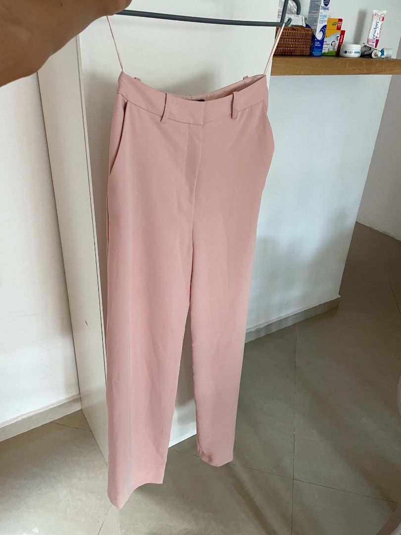 Topshop Dusty Pink Wide Leg Pants Women s Fashion Bottoms Other Bottoms on Carousell