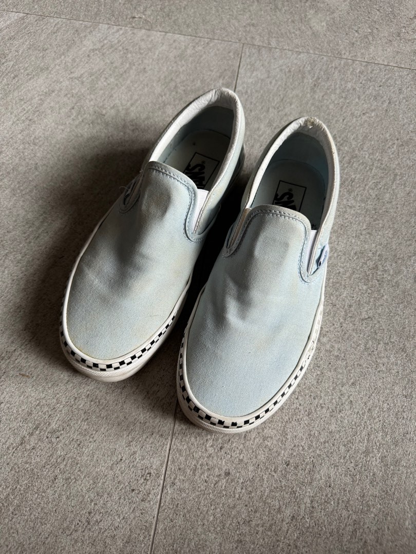 VANS SLIP ON WOMAN LIGHT BLUE Fesyen Wanita Sepatu di Carousell