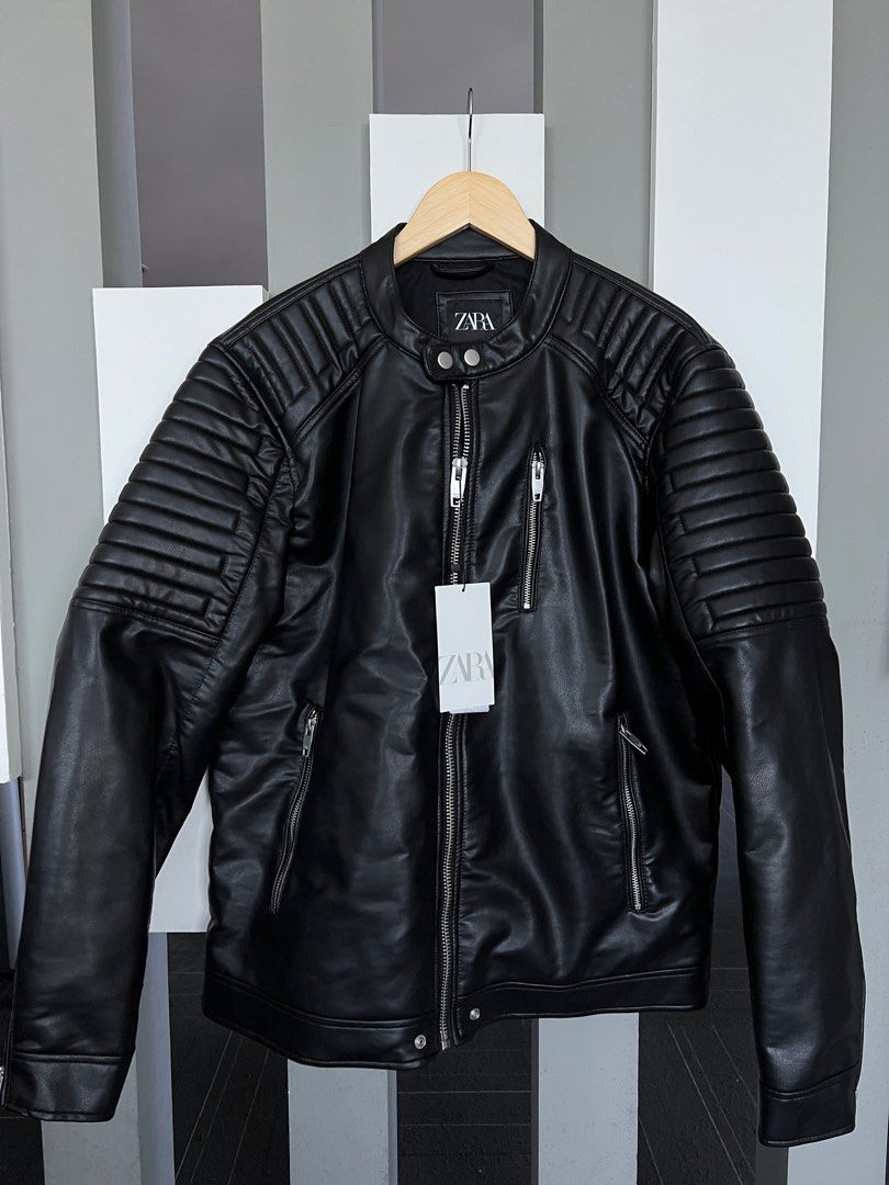 Zara Man Biker Leather Jacket New Men s Fashion Coats Jackets and Outerwear on Carousell