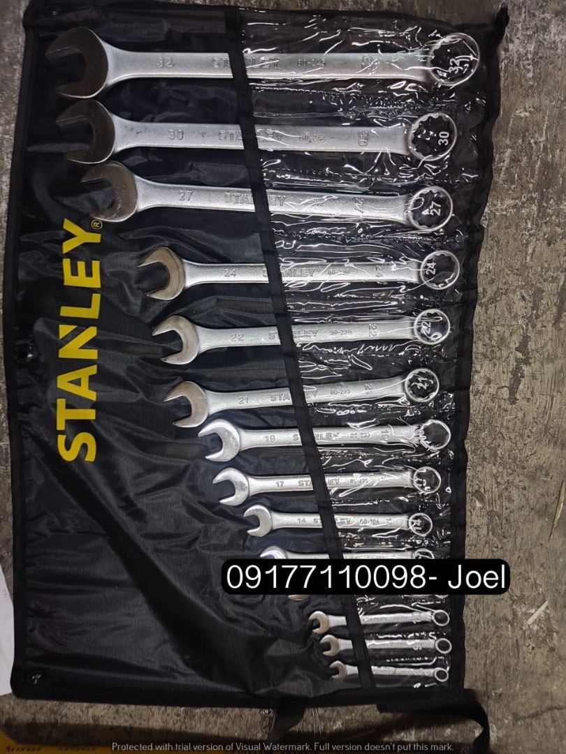 1Set STANLEY COMBINATION WRENCH (Category: Construction Tools & Equipment) located in Manila. Submitted by joeyroque09 (Listing ID 1293792726, Image 3). Description: 1Set STANLEY COMBINATION WRENCH Specs: 8-32mm .