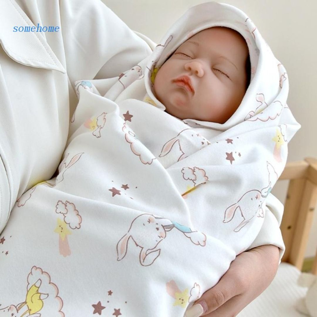 3 PCS 100 Cotton Newborn Hooded Swaddle Wrap Baby Bath Towel Blanket