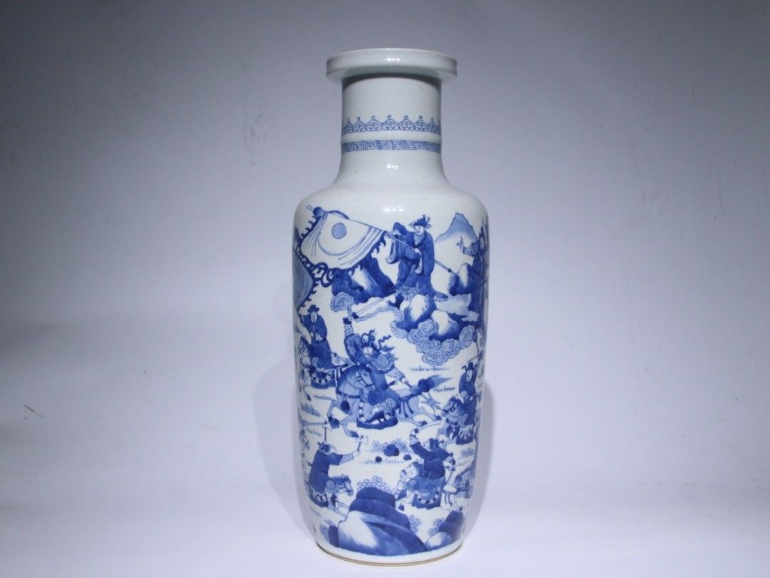 中国骨董 青花人物棒槌瓶 清時代 【公式通販】