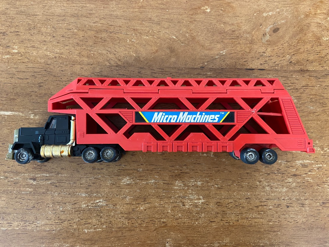 注意圖片及產品描述：絕版 Micromachines Micro Machines Machine 迷你先鋒 大貨車+私家車拖架 car ...