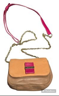Auth See by Chloe Mini Leather Chain Strap Crossbody bag