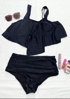 Black high-waist swimsuit