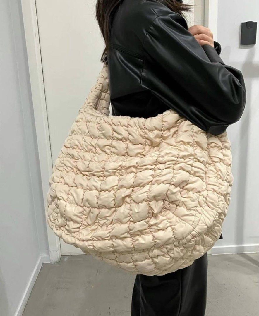 OVERSIZED QUILTED CROSSBODY - BEIGE - Bags - COS