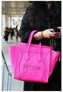 Celine fuschia Pink Luggage Handbag