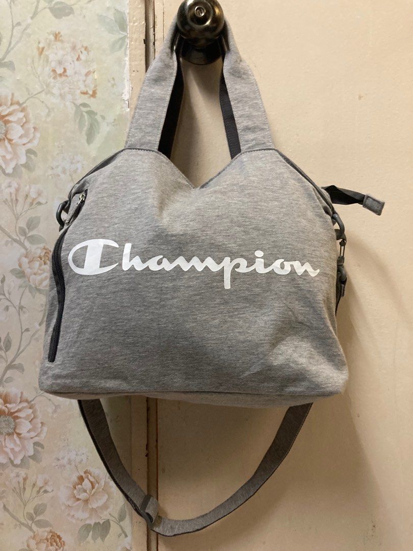 Champion 2way Logo Tote Bag shoulder sling champion light grey