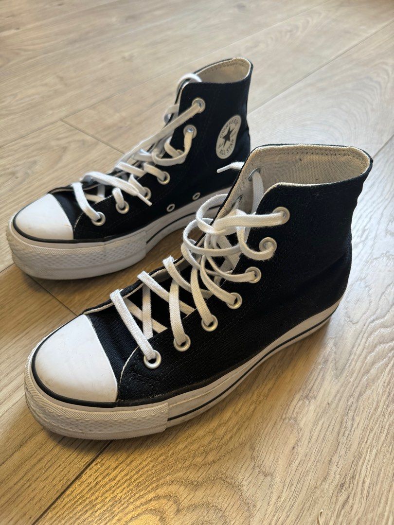 CONVERSE Chuck Taylor All Star Platform Hi Tops Canvas in black Carousell