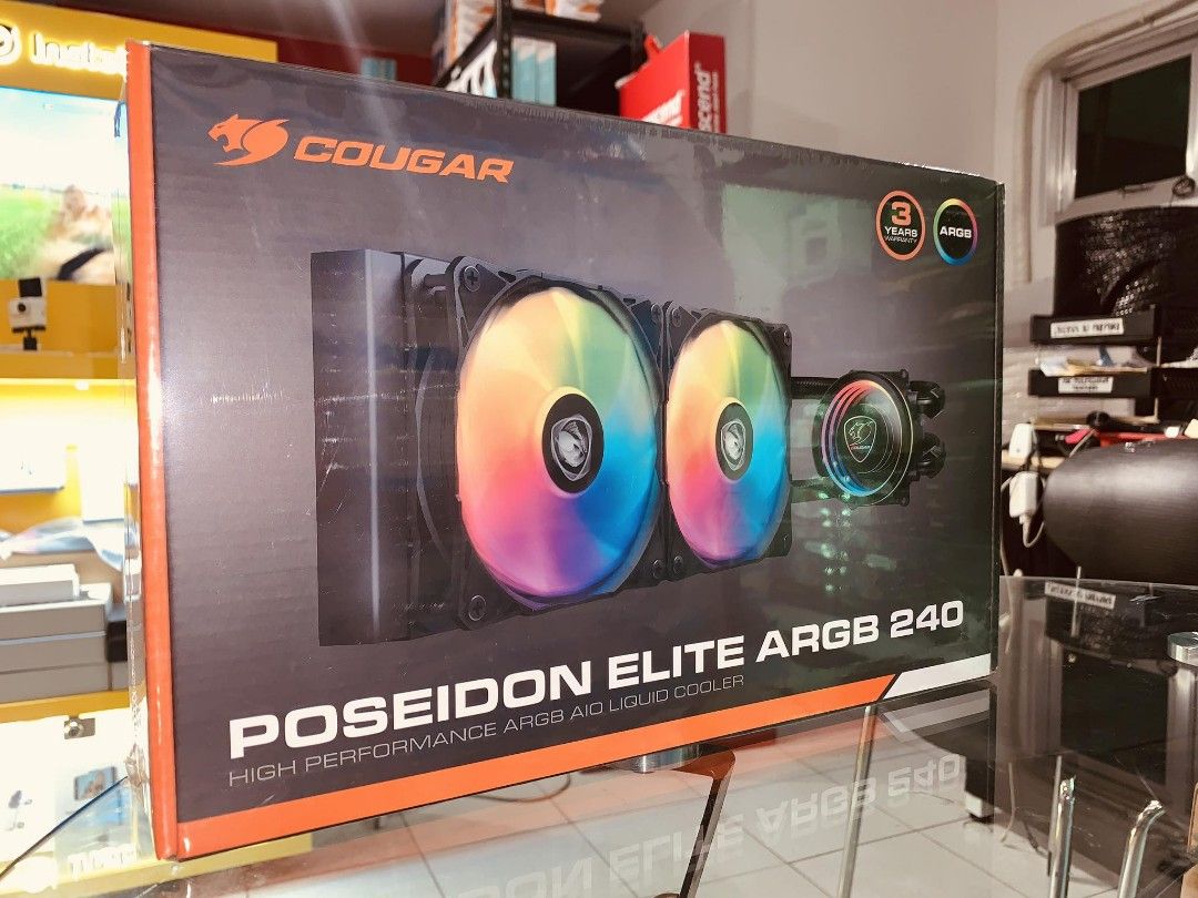 Cougar Poseidon Elite 240 ARGB AIO CPU Liquid Cooler Black (Category: Computer Parts) located in Makati City. Submitted by techubstoreandaccessories (Listing ID 1293914388, Image 3). Description: Cougar Poseidon Elite 240 ARGB AIO CPU Liquid Cooler Black Ready for Pick-Up / Same Day Delivery Via Lalamove‼️ DETAILS: ✅ Actual Picture Posted. ✅BRAND NEW, SEALED, & ORIGINAL. ✅7 Days Replacement for Factory Defects and 1year Limited Warranty. (Terms a