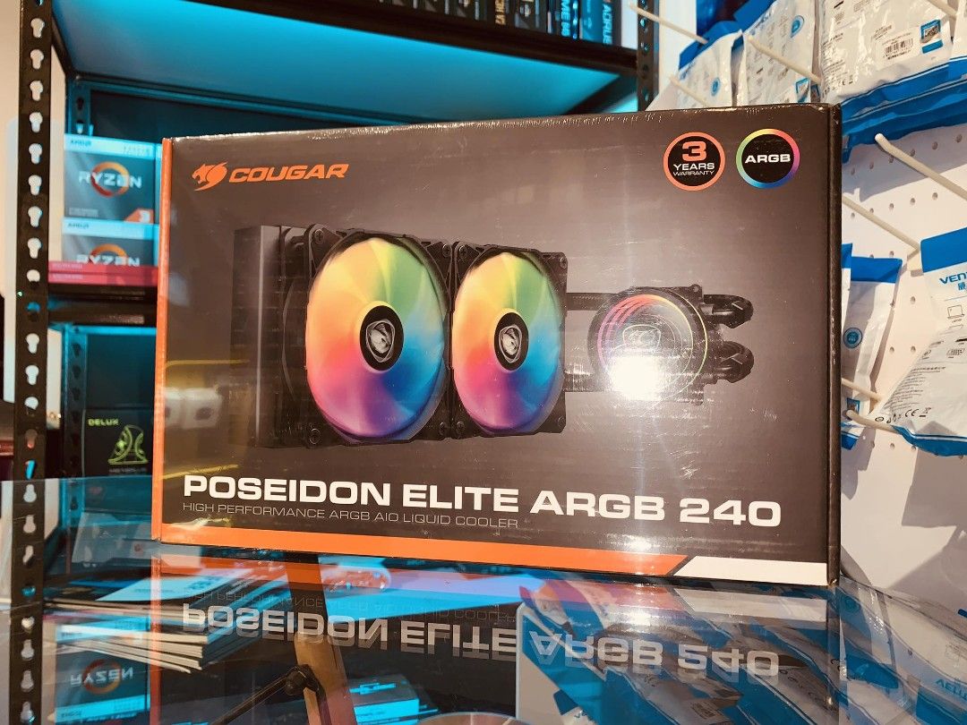Cougar Poseidon Elite 240 ARGB AIO CPU Liquid Cooler Black (Category: Computer Parts) located in Makati City. Submitted by techubstoreandaccessories (Listing ID 1293914388, Image 2). Description: Cougar Poseidon Elite 240 ARGB AIO CPU Liquid Cooler Black Ready for Pick-Up / Same Day Delivery Via Lalamove‼️ DETAILS: ✅ Actual Picture Posted. ✅BRAND NEW, SEALED, & ORIGINAL. ✅7 Days Replacement for Factory Defects and 1year Limited Warranty. (Terms a