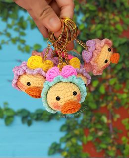 Crochet pretty duck keychains