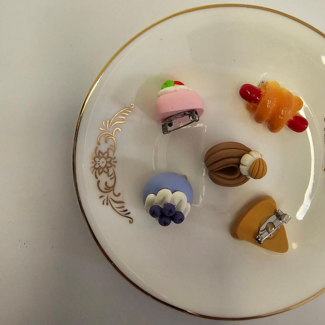 Desserts Plate Mini Brooch Pins Set Women s Fashion Jewelry Organisers Brooches on Carousell