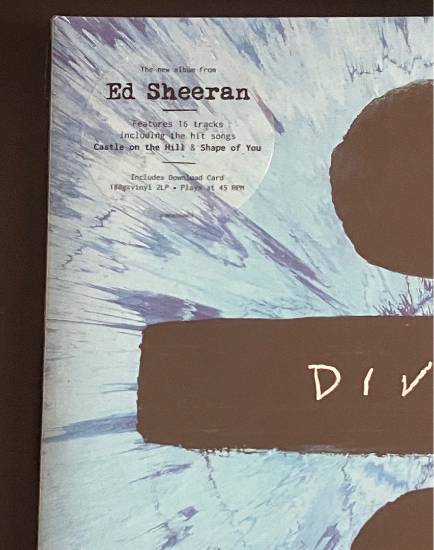ED SHEERAN Divide 2x Vinyl LP (Category: Vinyls) located in Paranaque City. Submitted by d33t00 (Listing ID 1293840384, Image 2). Description: ED SHEERAN Divide 2x Vinyl LP Tracklist: 1-1 Eraser 1-2 Castle On the Hill 1-3 Dive 1-4 Shape of You 1-5 Perfect 1-6 Galway Girl 1-7 Happier 1-8 New Man 2-1 Hearts Don’t Break Around Here 2-2 What Do I Know? 2-3 How Would You Feel (Paean) 2-4 Supermarket Flowers 2-5 Barcelona 2-6 Bibia Be Ye Ye 2-7 Nancy M