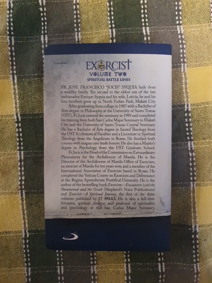 Exorcist Volume Two (Category: Religion Books) located in Paranaque City. Submitted by yourneighbortotoro (Listing ID 1293856184, Image 2). Description: We cannot thank Fr. Jocis enough for this second volume of his book on an area of our spiritual and ecclesial life that he knows by heart. This simply reveals how he has continued to grow from study, ministry, and prayer. I personally congratulate Fr. Jocis as I encourage him to pursue with humil