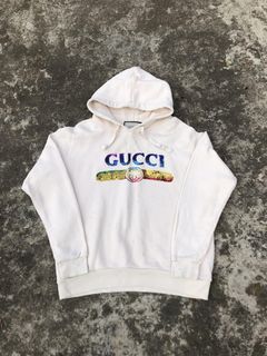 Gucci Cream Cotton Sequined Hoodie