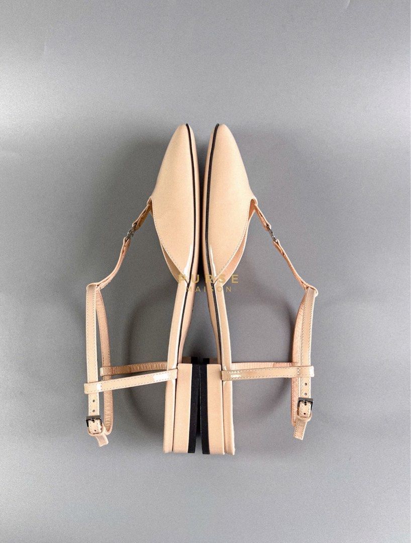 Gucci Double G Beige Patent Leather Ballerina Sandals Luxury Sneakers Footwear on Carousell