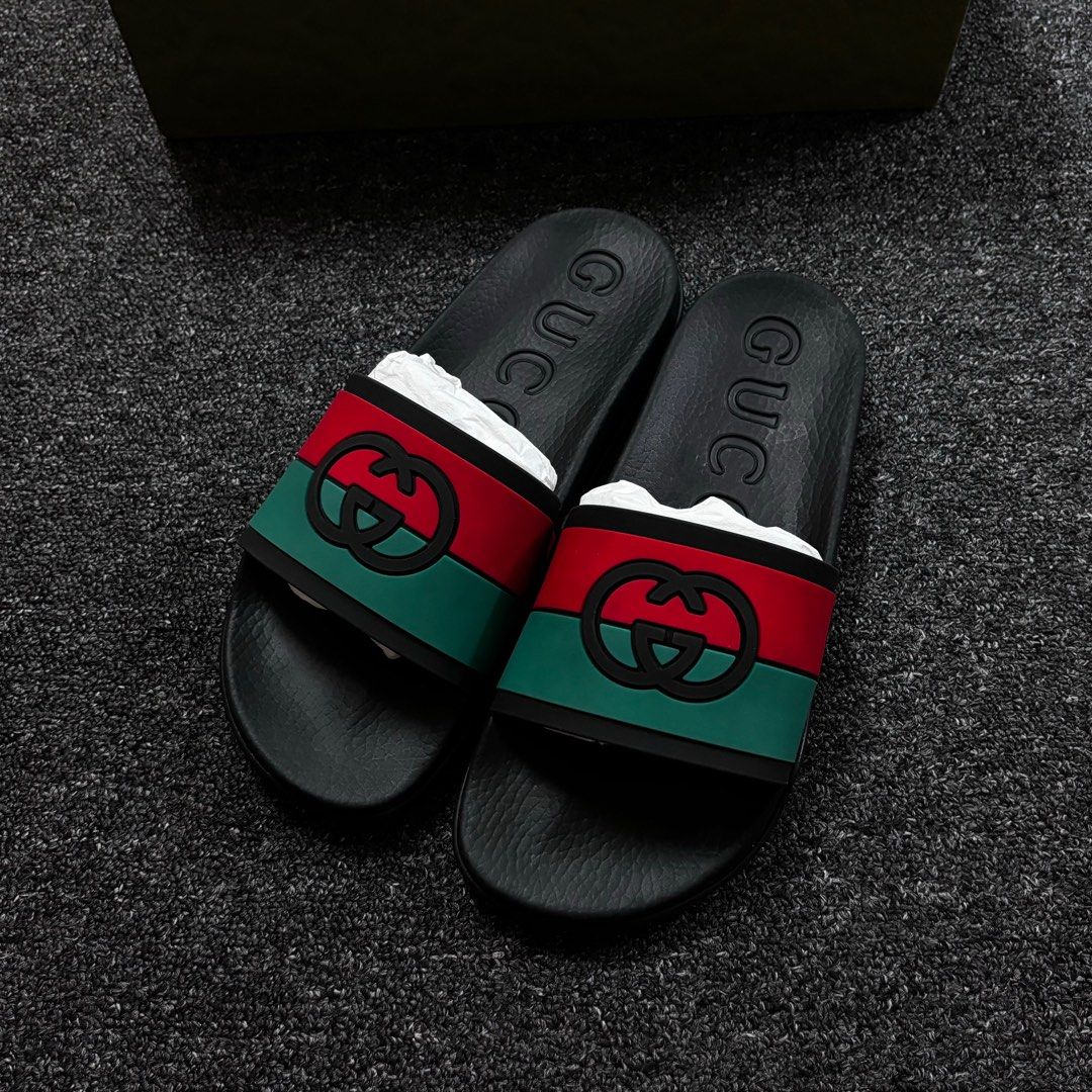 Gucci Black Rubber Slide Sandals Gucci