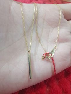 K18 Japan Gold necklace w/bar pendant