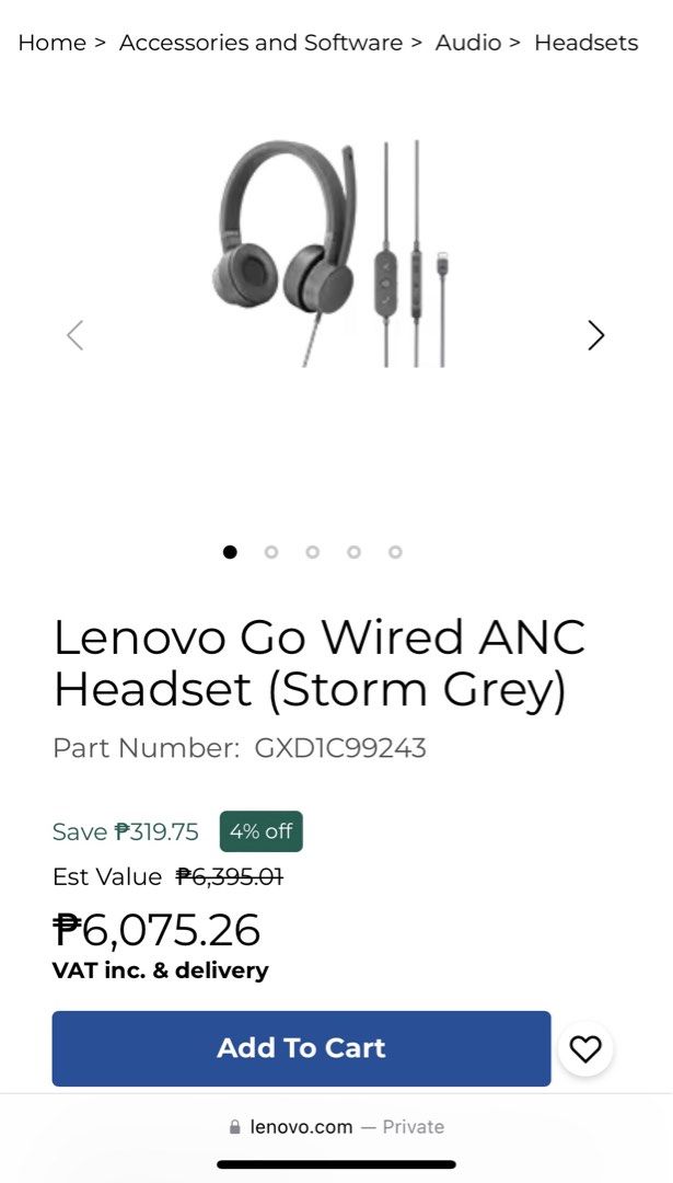 [FREE SHIPPING] LENOVO Go Wired ANC headset (Category: Headphones & Headsets) located in Manila. Submitted by prelovedcloset08 (Listing ID 1293814614, Image 1). Description: Brand new. Selling for almost half the price from website listing.