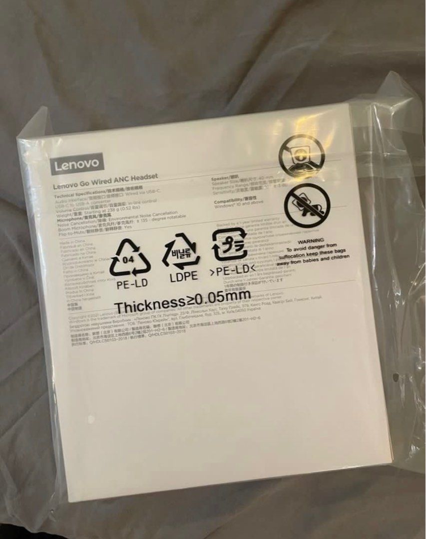 [FREE SHIPPING] LENOVO Go Wired ANC headset (Category: Headphones & Headsets) located in Manila. Submitted by prelovedcloset08 (Listing ID 1293814614, Image 3). Description: Brand new. Selling for almost half the price from website listing.