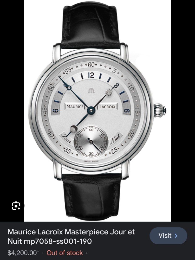 Maurice Lacroix Masterpiece Jour et Nuit Men s Fashion Watches Accessories Watches on Carousell