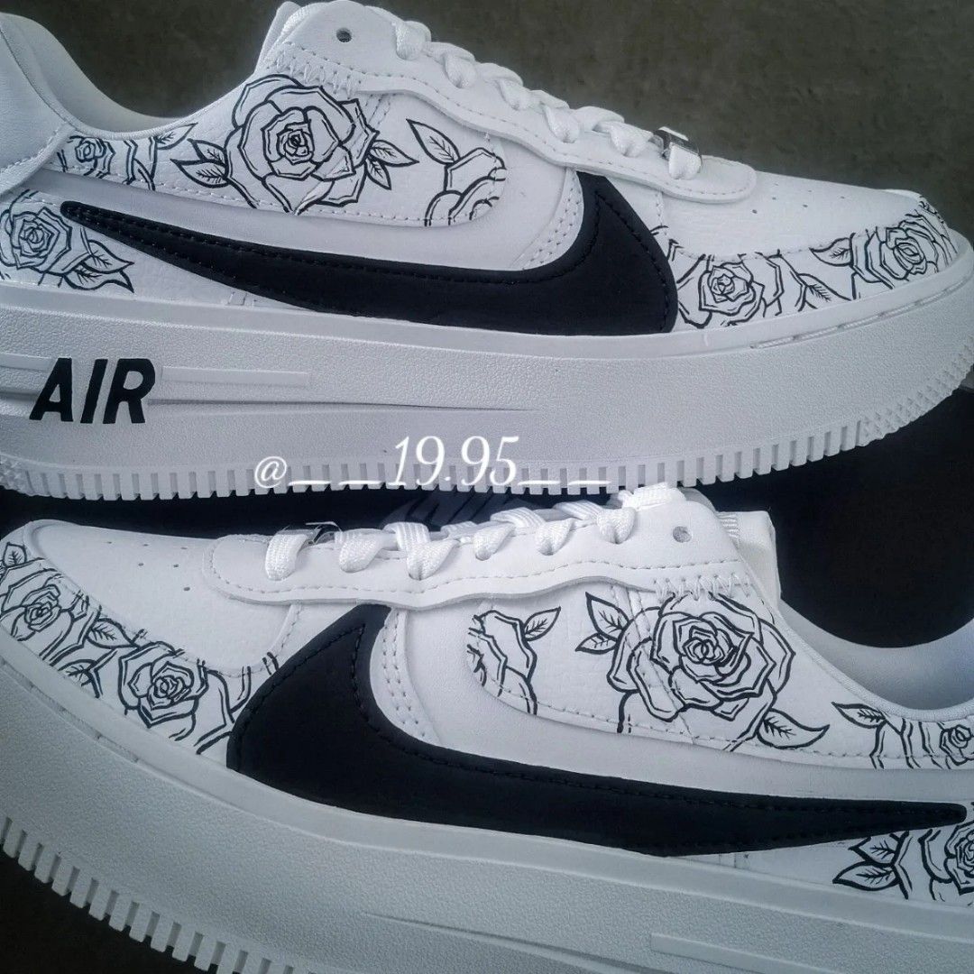 Nike air force 1 shoe custom roses Men s Fashion Footwear Sneakers on Carousell