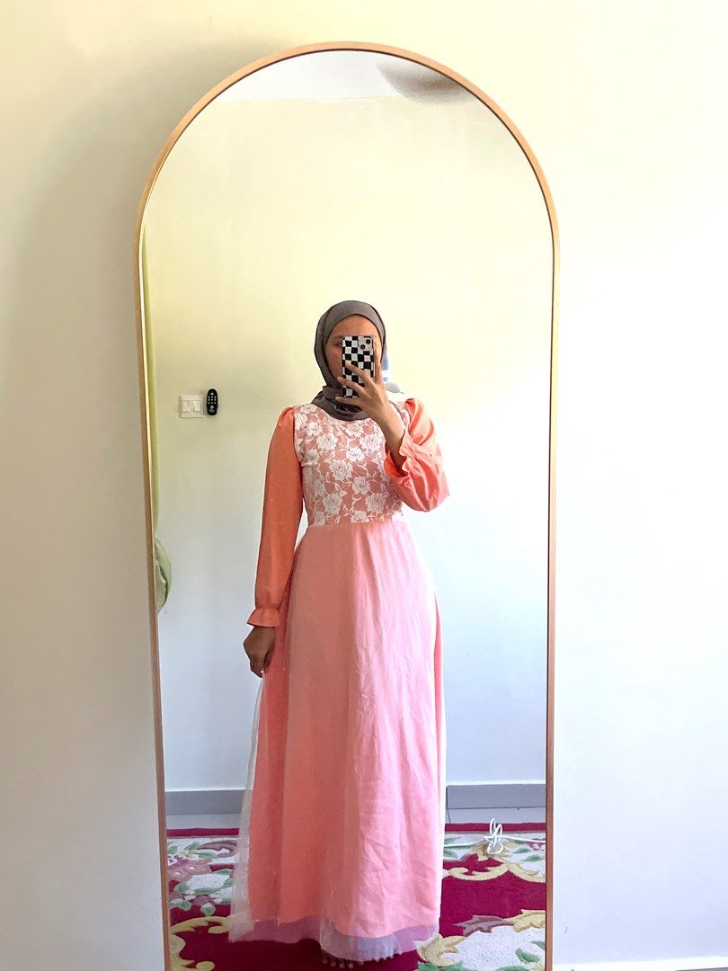 Long dress peach online